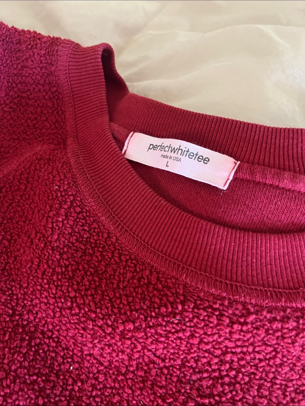 perfectwhitetee Ziggy Crewneck Sweatshirt in Berry - Picture 2 of 3